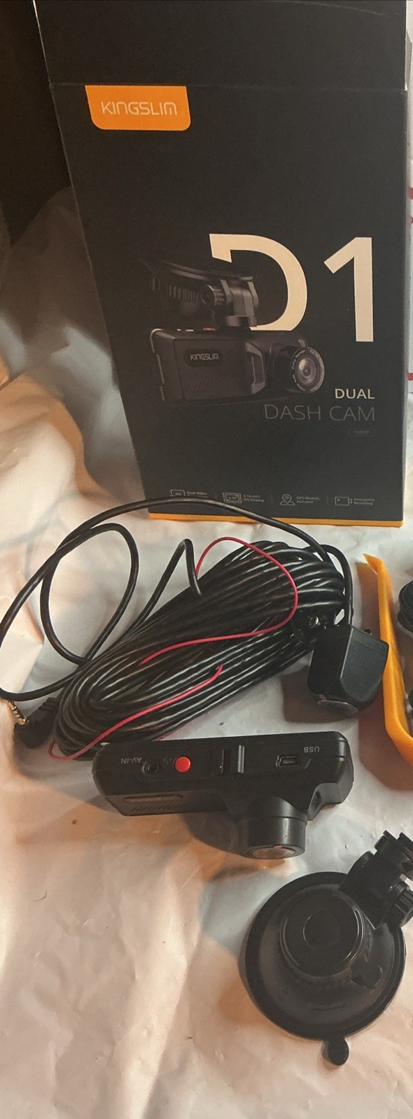 Kingslim D1 Dash Cam Full Front and Rear Set , 1080p Dual Cam