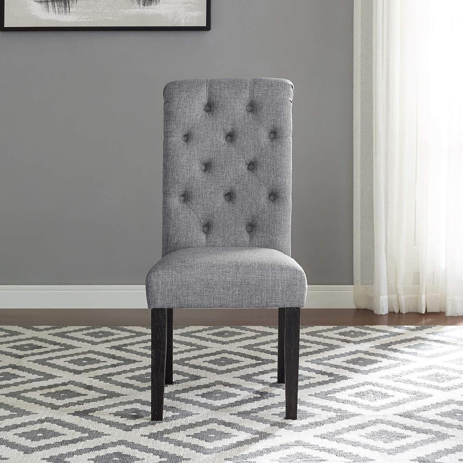 Leviton Wood Dining Set, Table with 4 Chairs, Gray