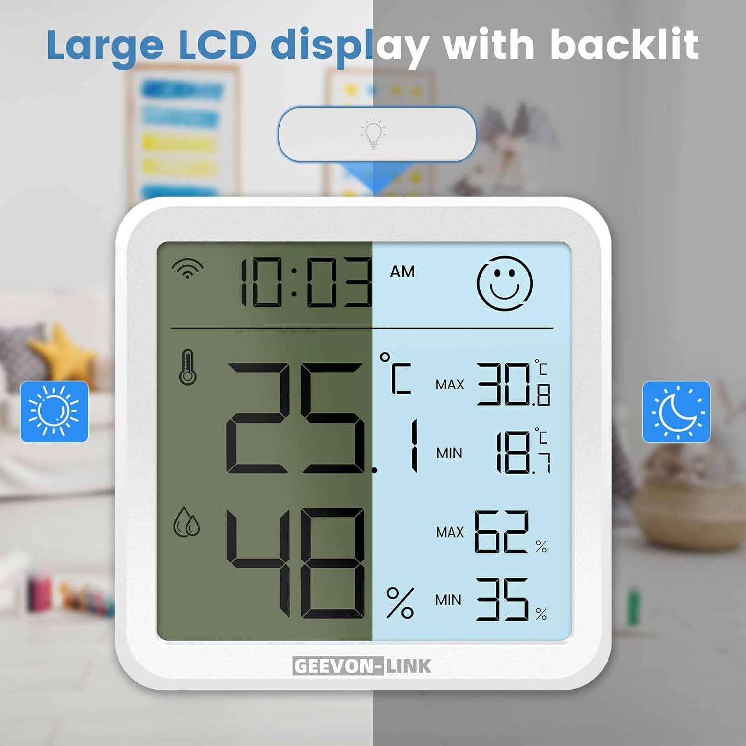 Wifi Indoor Hygrometer Thermometer, Smart Digital Bluetooth Humidity Temperature