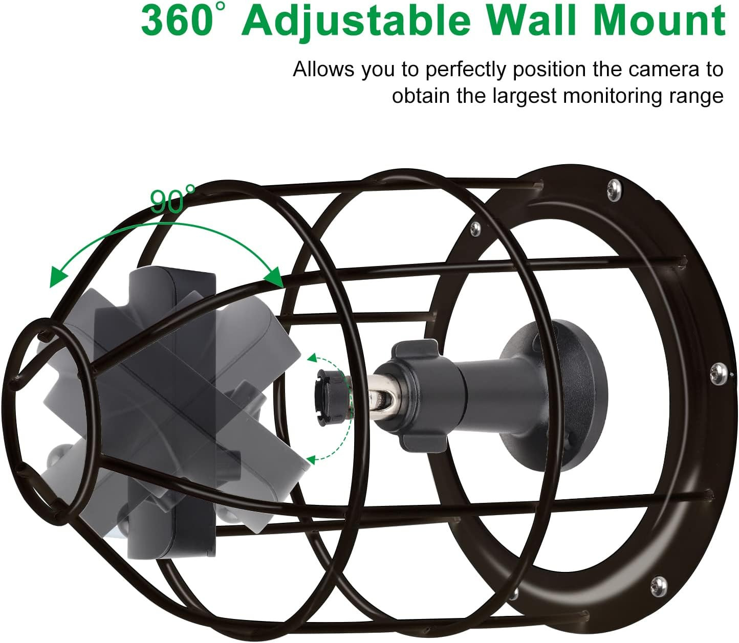 Anti-Theft Security Camera Mount Cage & Wall Mount Bracket, 360° Adjustable
