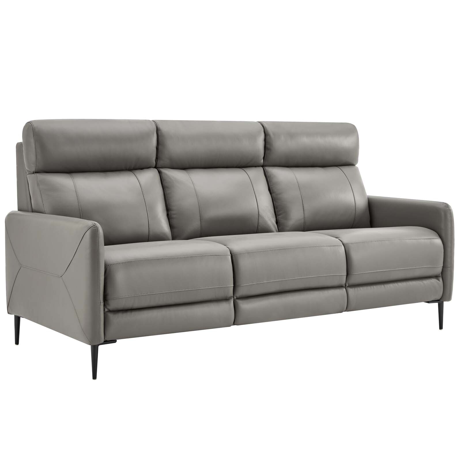 Modway Huxley Leather Sofa in Gray