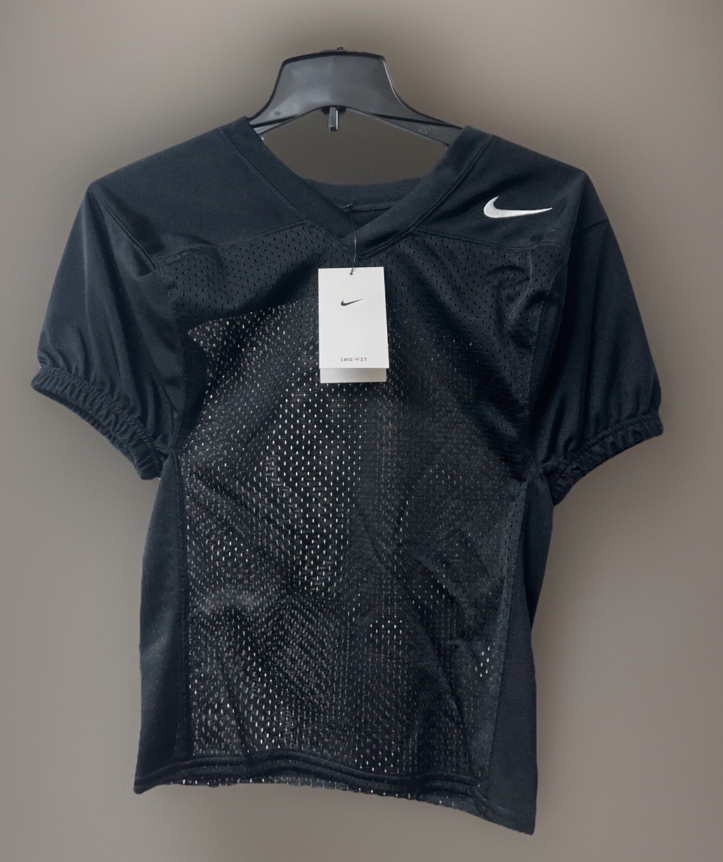Nike Pro Combat Youth Football Practice Jersey Black Padded Mesh Size s