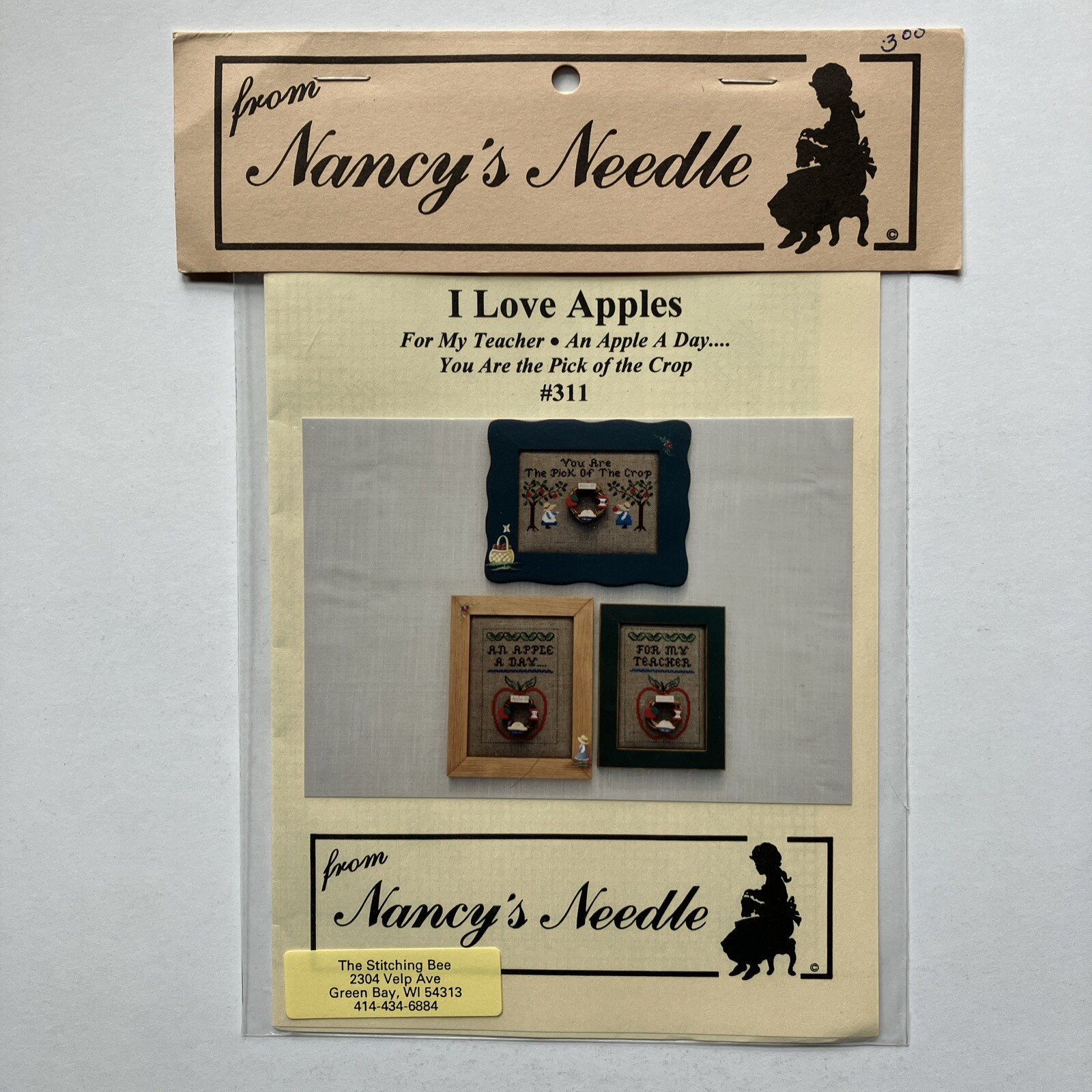 Nancy's Needle Counted Cross Stitch Chart I Love Apples For My Teacher Brand New