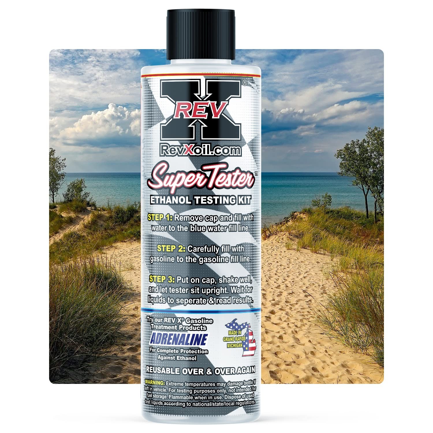 REV X E85 Super Tester - Reusable Gasoline Ethanol Testing 5 fl. oz., Clear