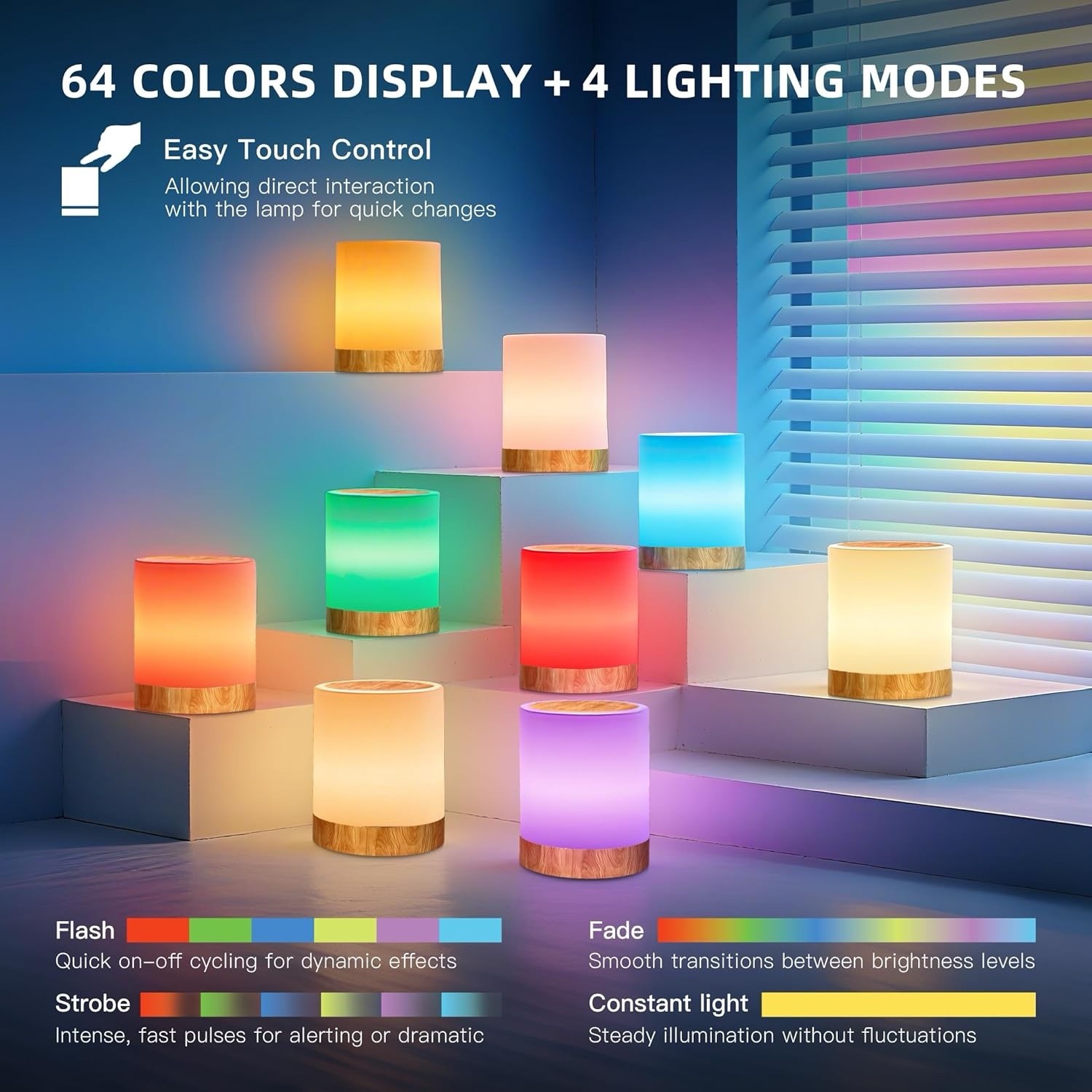 Color Changing Night Light for Baby Nursery Rechargeable Touch Light