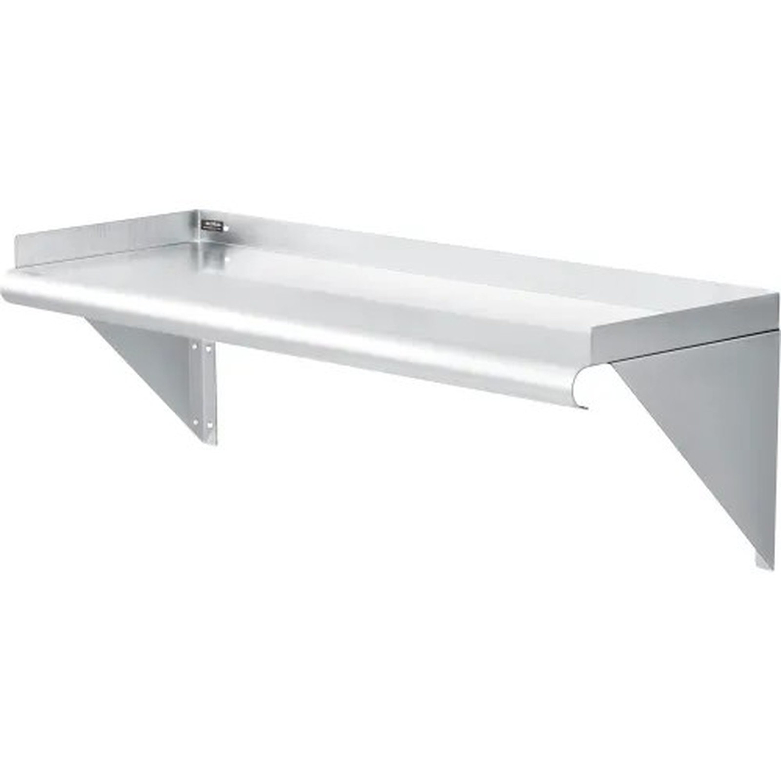 Wall Mount Shelf with 1-1/2" Lip 18 Gauge 430 Stainless Steel 36"W x 12"D