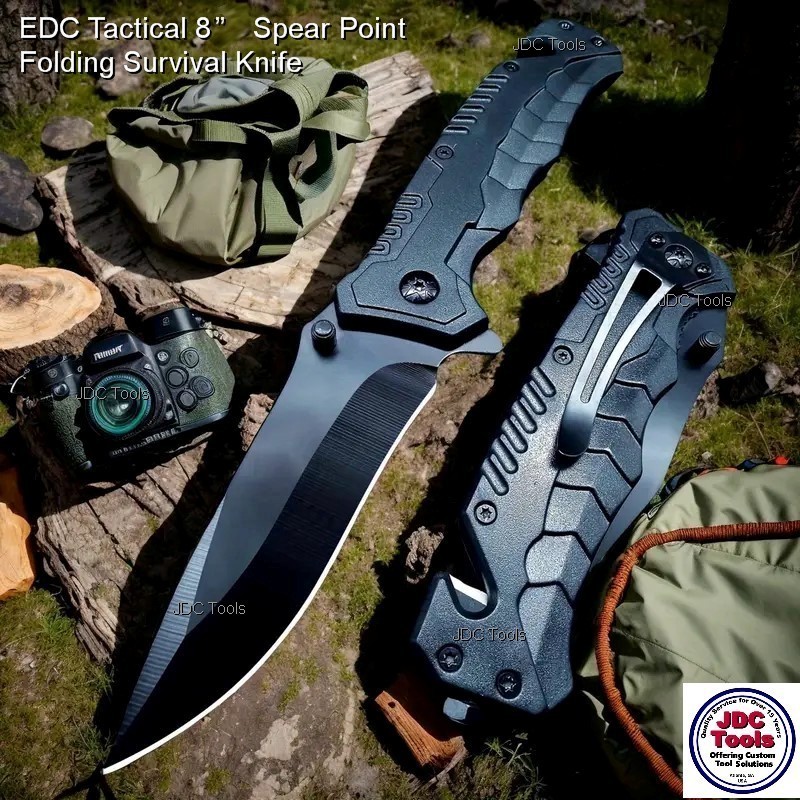 8" Tactical Folding Pocket Knife Outdoor Survival Hunting Camping EDC Knife