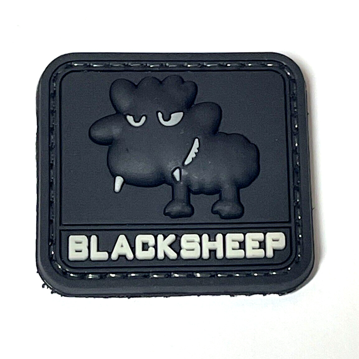 Black Sheep 3D Tactical Morale PVC Patch, Blacksheep Rubber PVC Patch Hook Back