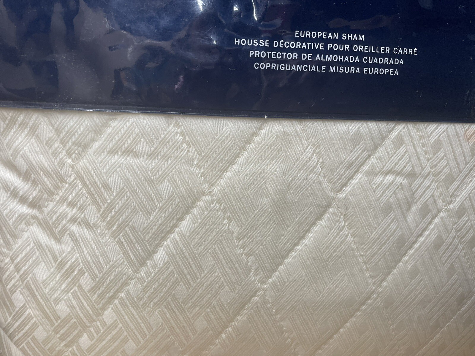 Ralph Lauren Bedford Jacquard Quilted Sateen Pillow Sham  Essex Cream $215  Euro