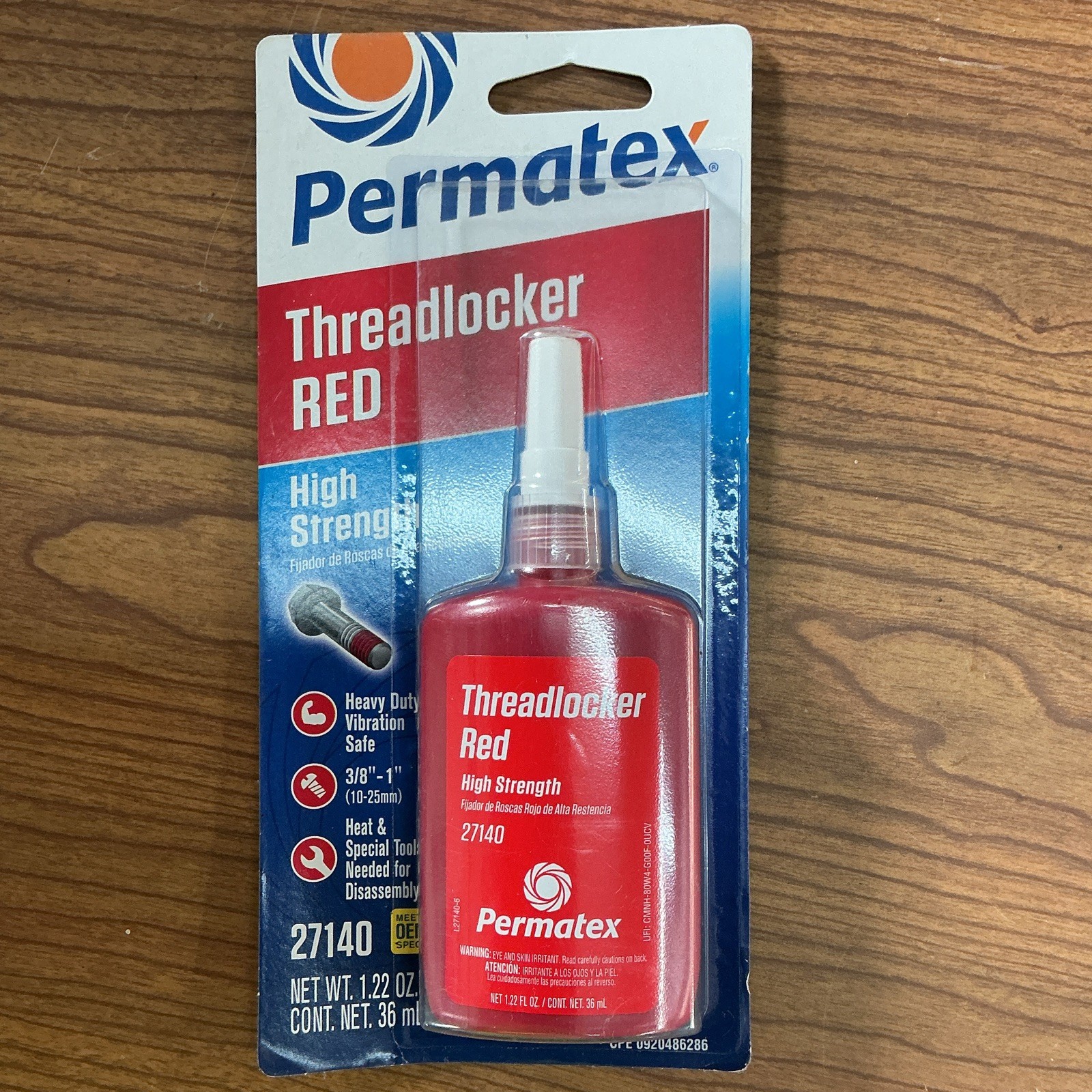 Permatex Threadlocker Red 27140 High Strength 36ml 1.22oz