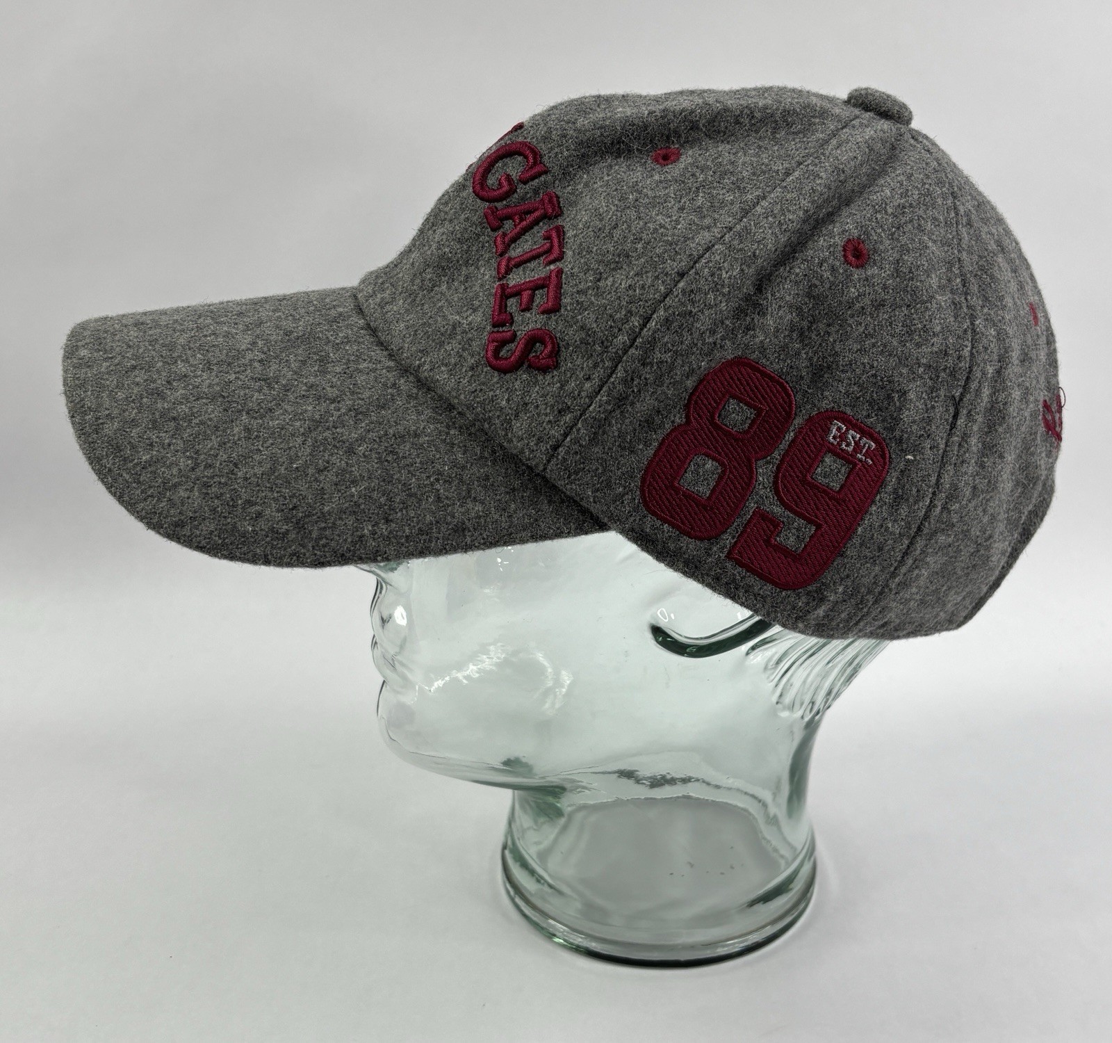 Unisex Pearly Gates Grey/Maroon Wool-Blend Golf Hat/Cap