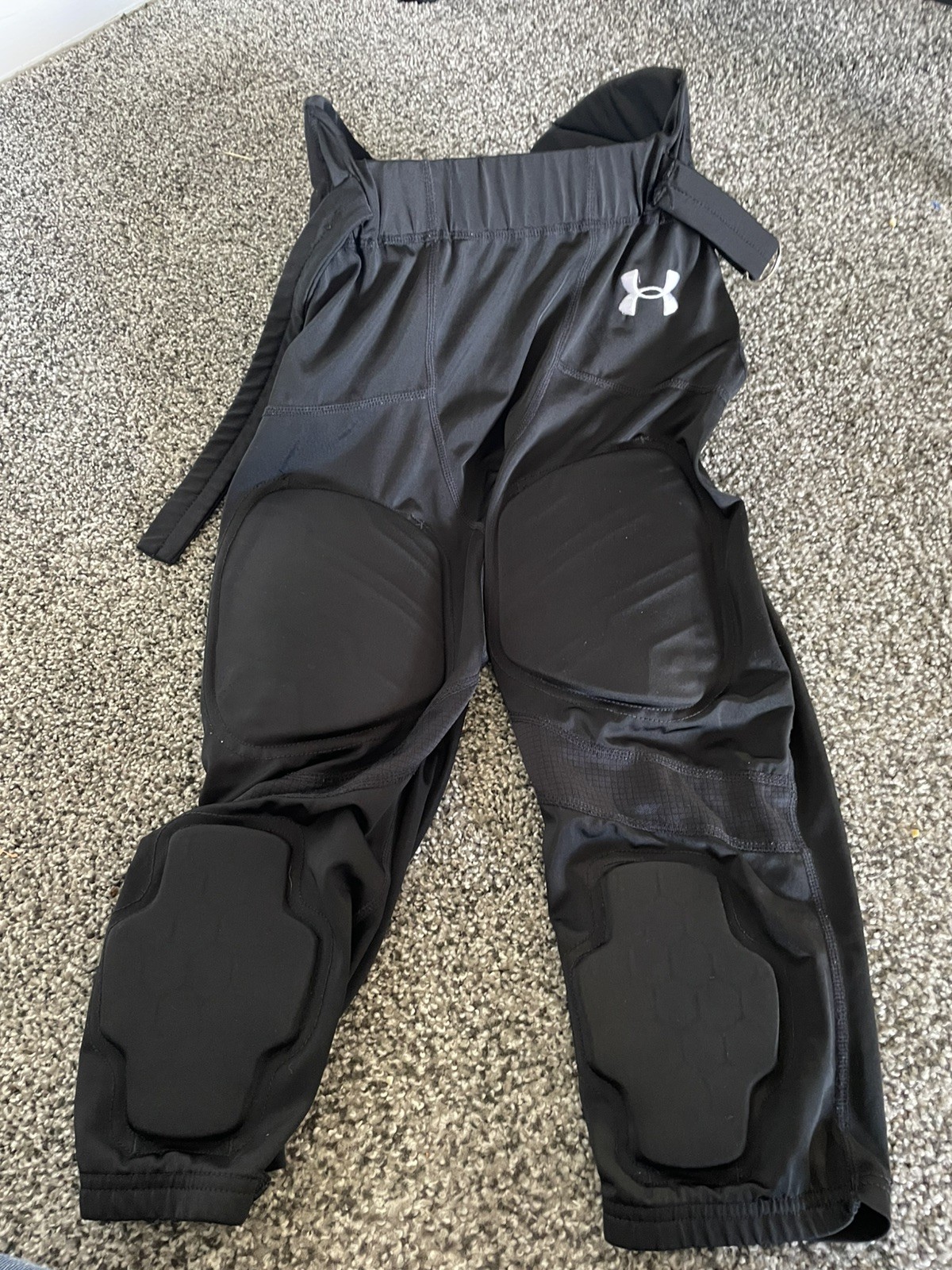 Under Armour Heat Gear Boys Youth Black Padded Football Pants Size XL