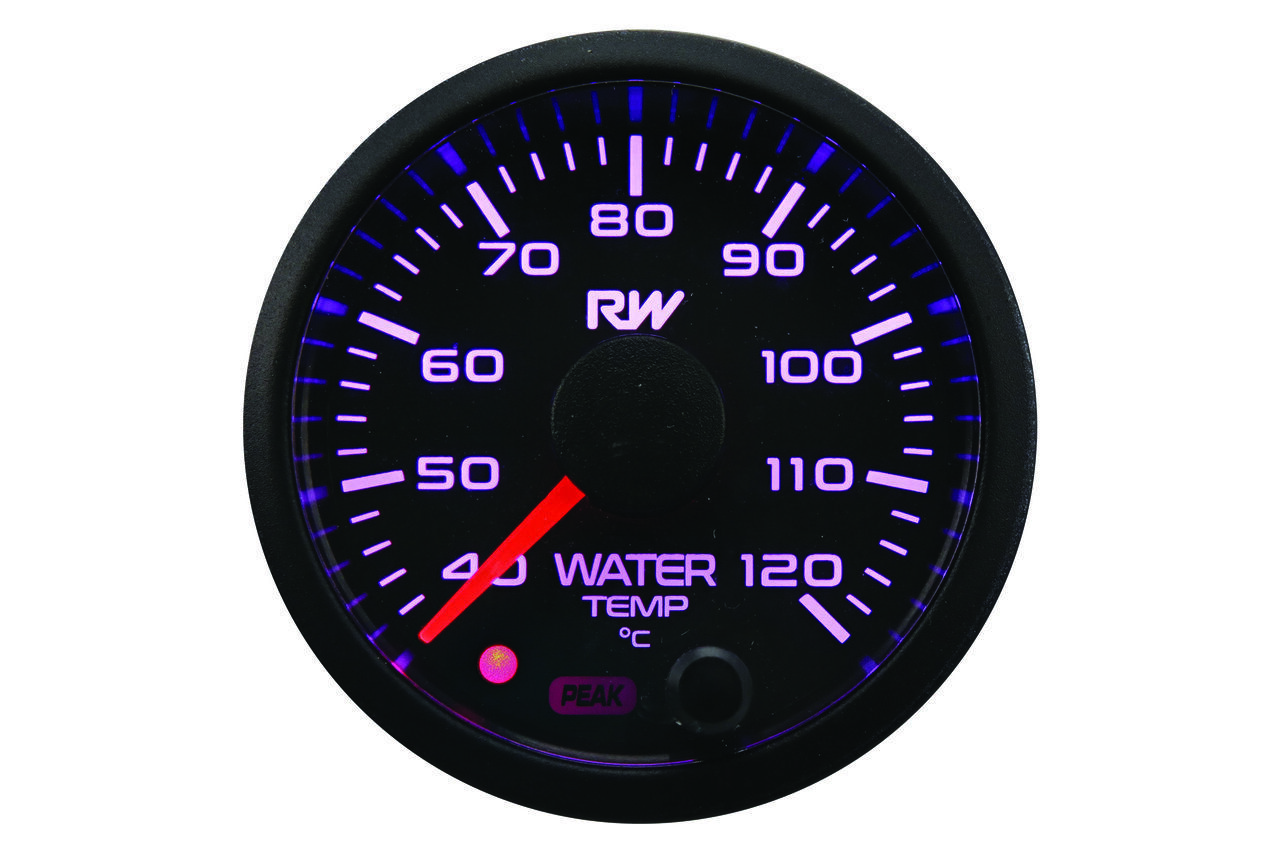 Raceworks 52mm Electronic Water Temp Gauge Kit (40-120degC)