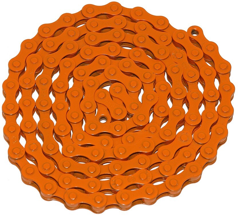YBN ALTA BMX 1/SPEED BICYCLE STEEL CHAIN 1/2 X 1/8 X 112 ORANGE.