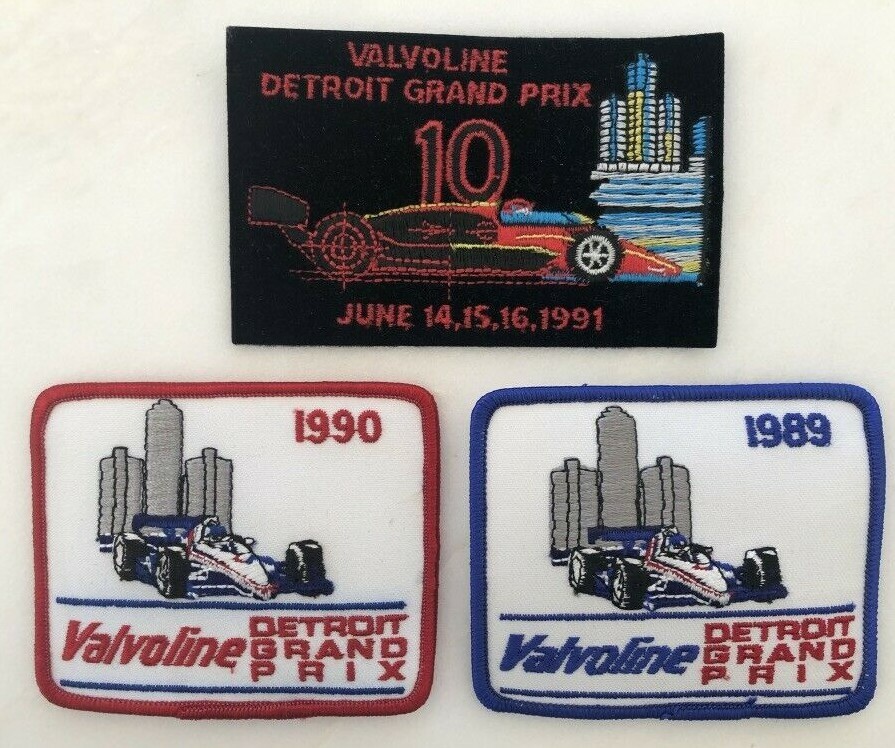3 VALVOLINE Detroit GRAND PRIX Automobile Racing Patch 1989 -90-91 INDY CAR