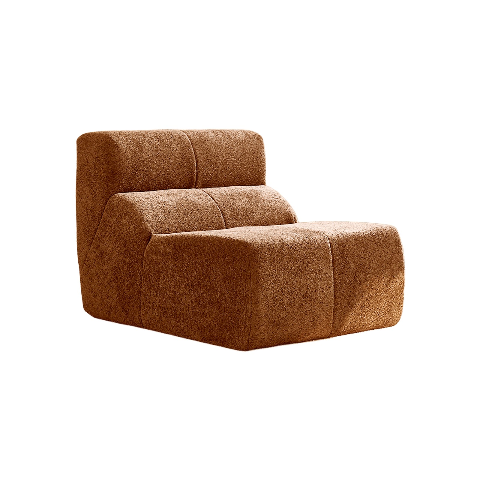 Luxury Bouclé Teddy Fleece Single Sofa Chair, Ergonomic Compress Accent Chair,