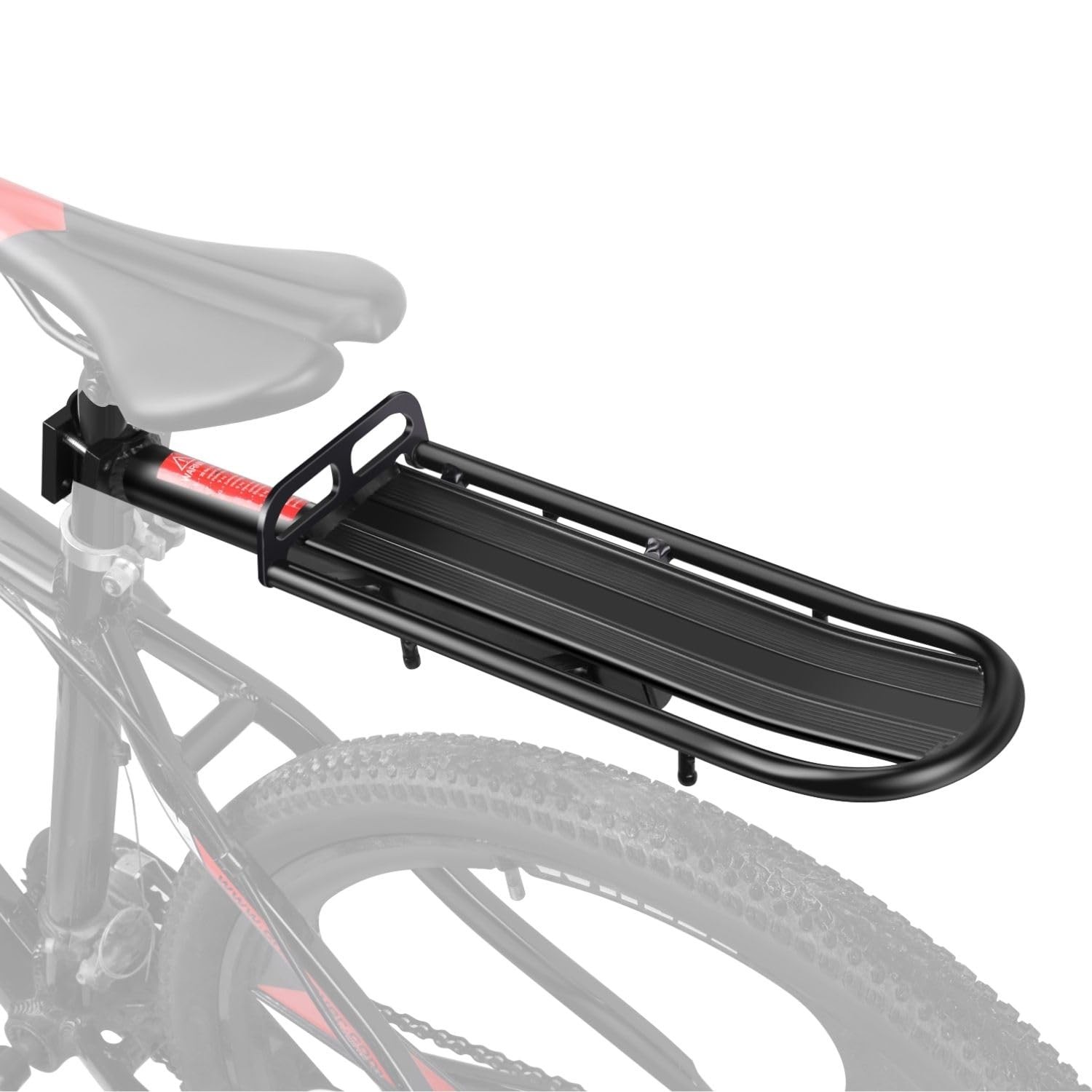 Adjustable Bicycle Carrier Rack, 20lb Capacity, Black - Back Bike Cargo Rack,...