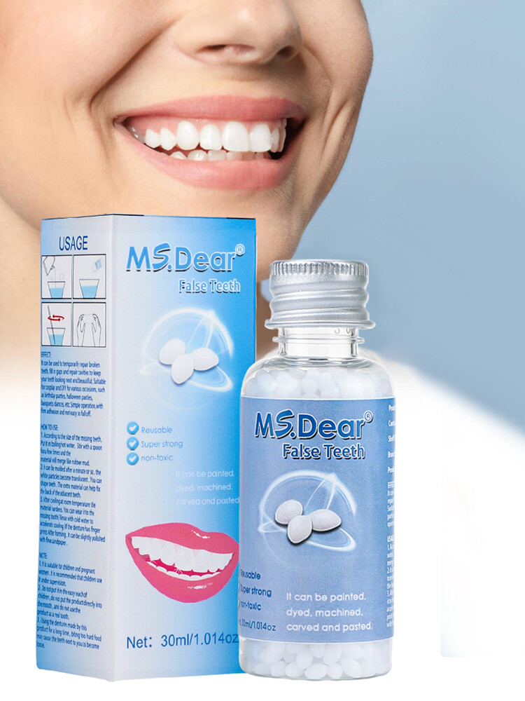 2x Tooth Repair Granules Temporary Fitting Beads Reusable Moldable False Teeth