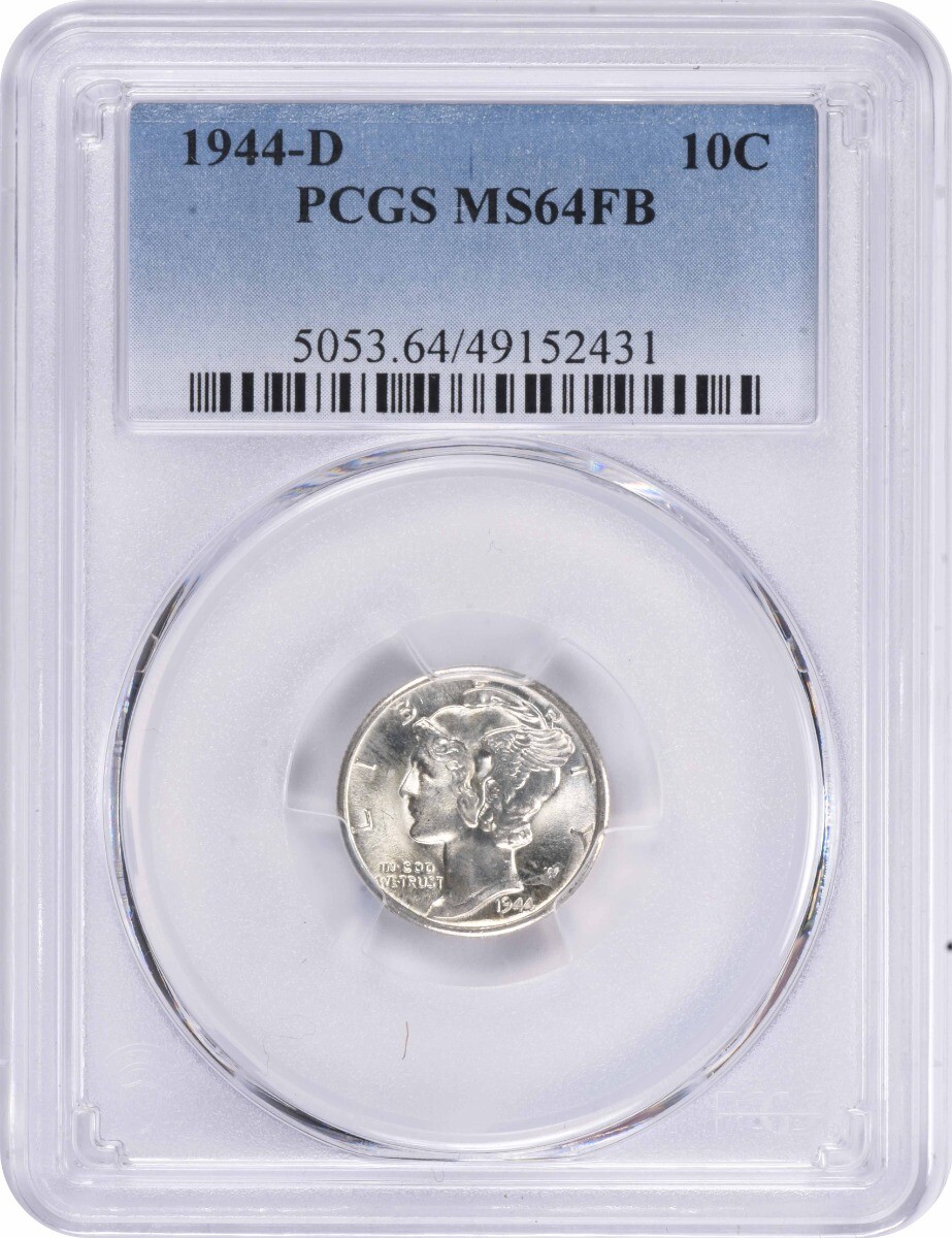 1944-D Mercury Silver Dime MS64FB PCGS