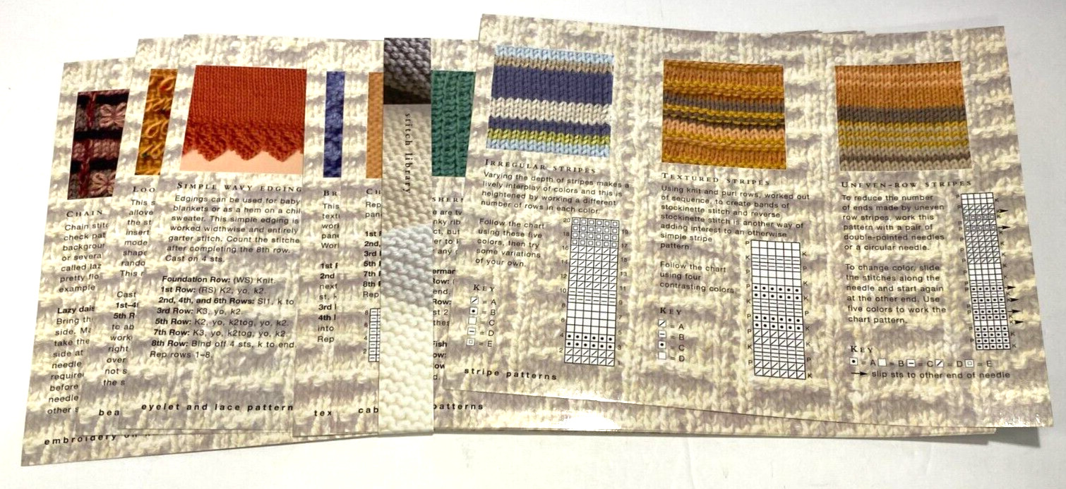 KNITTING TECHNIQUES, PROJECTS & STITCH CARDS ~ SPIRAL BOUND BOOKLETS