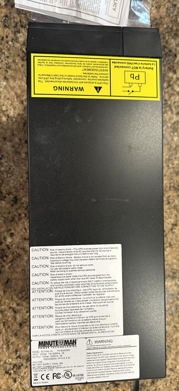 MINUTEMAN EC1000LCD TOWER UPS Good Operating
