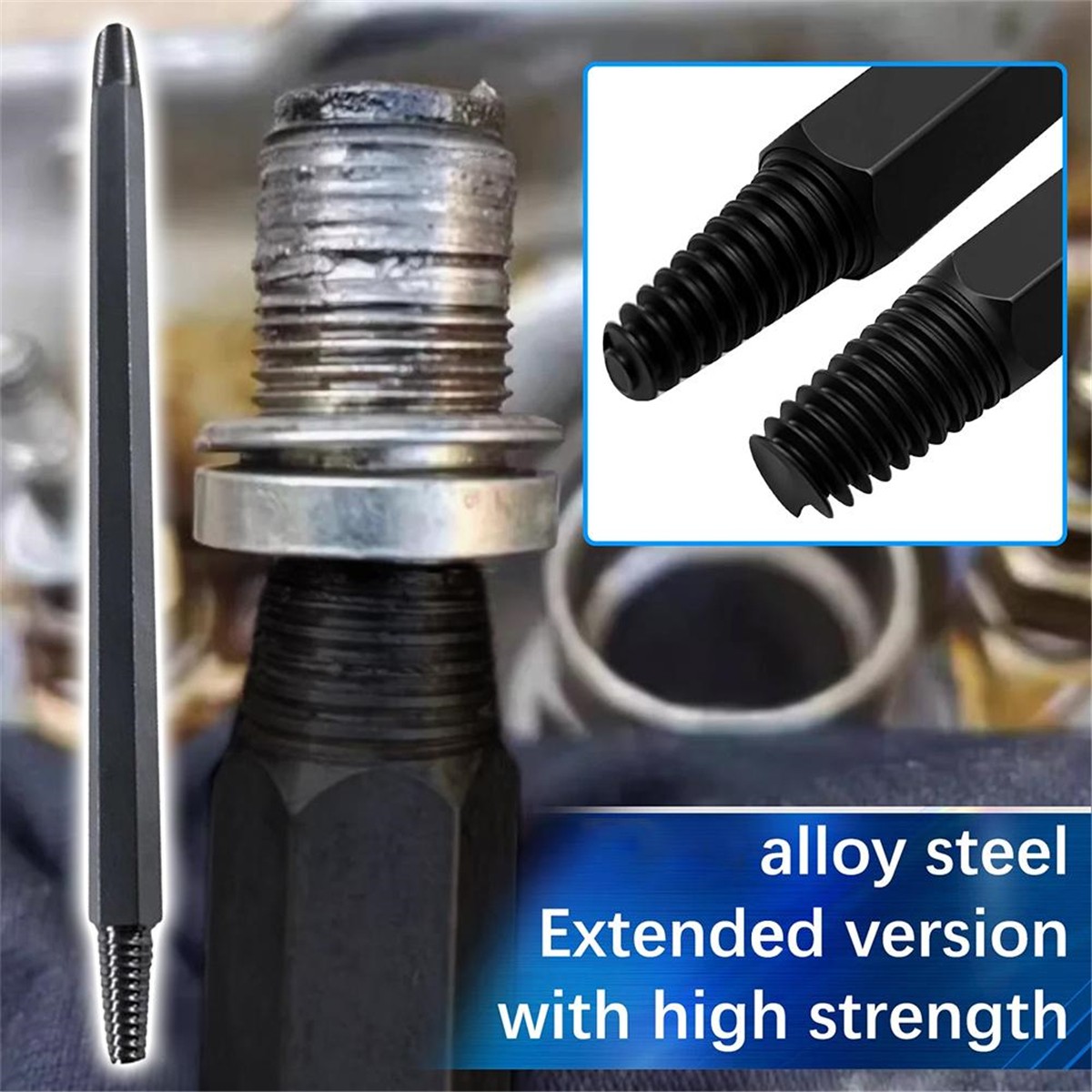 2PCS Fracture Spark Plug Removal Tool, Damaged Thread Tap Extractor 10mm Socket