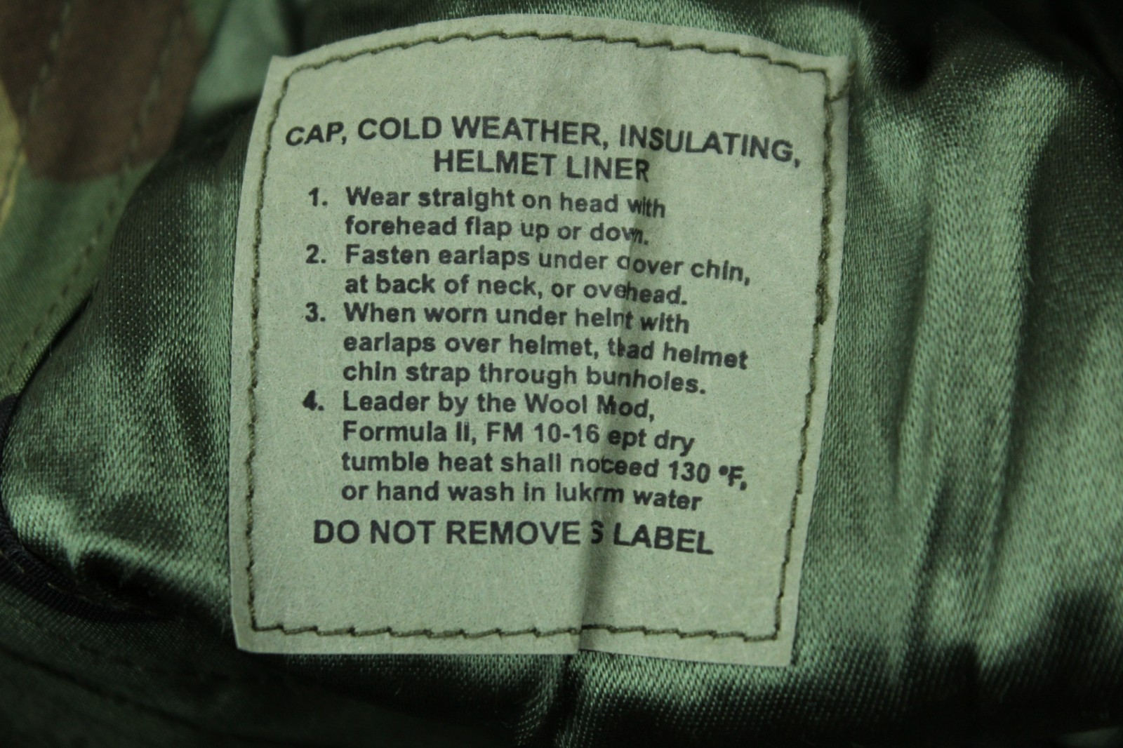 Sale! NOS US Military Cold Weather Helmet Liner Pyle Cap Woodland Camo - 7 1/4