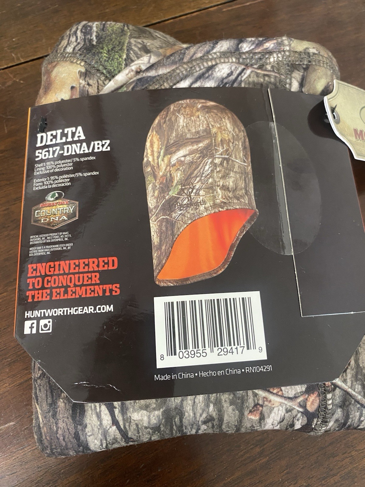 Huntworth Delta Heavyweight Balaclava OS hunting camo/blaze orange fleece