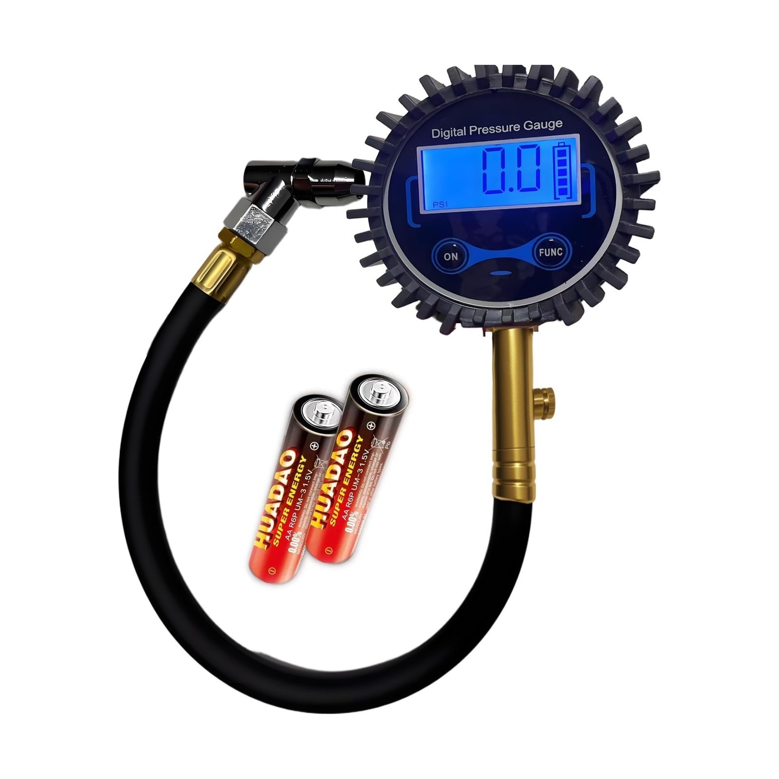 Tire Pressure Gauge 250 PSI w/ 45 Deg Chuck, Fit For Car
