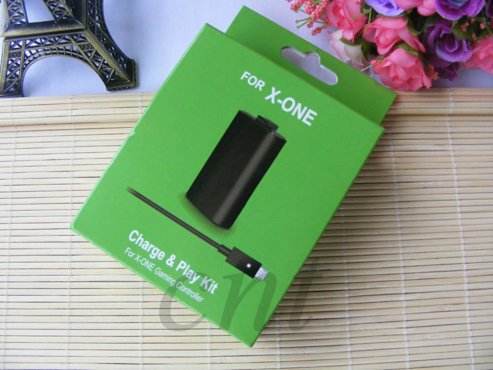 (2 Pack) For X Box One Charge and Play Kit Rechargeable Battery & Charging Cable