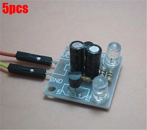 5Pcs Kit 5Mm Led Simple Flash Light Simple Flash Circuit Production Suite ym