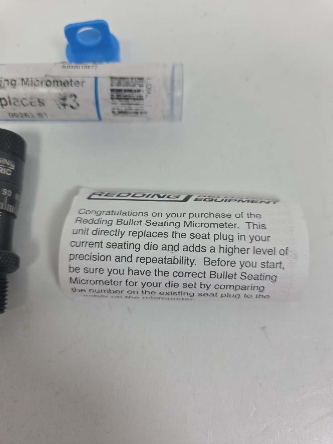09263 REDDING BULLET SEATING MICROMETER - REPLACES #3 - Metric