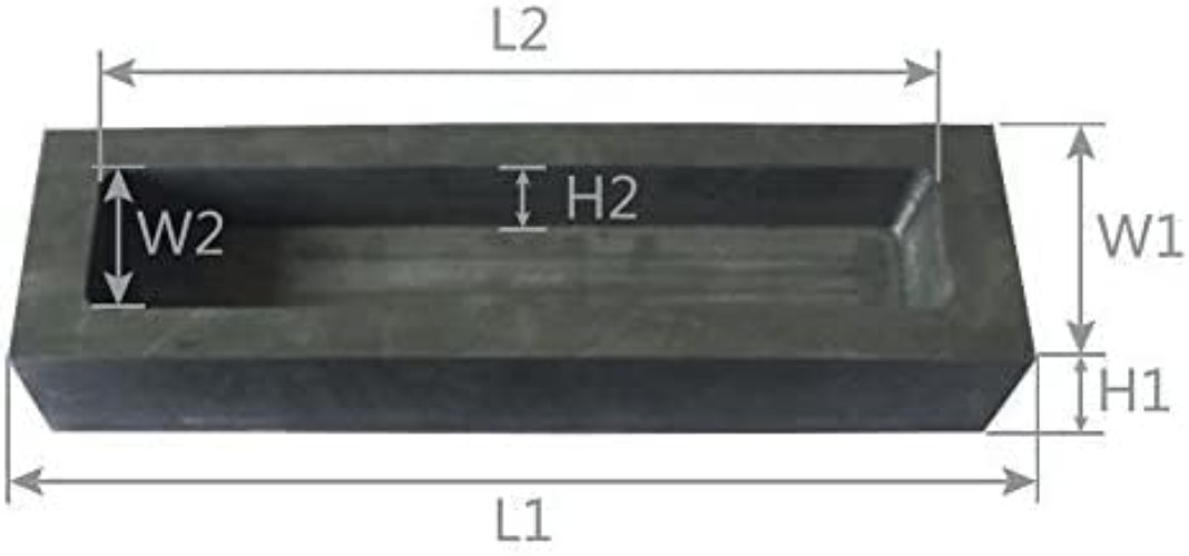 Graphite Ingot Mold 3pcs 1kg for Gold Silver Melting Crucible Casting Refining