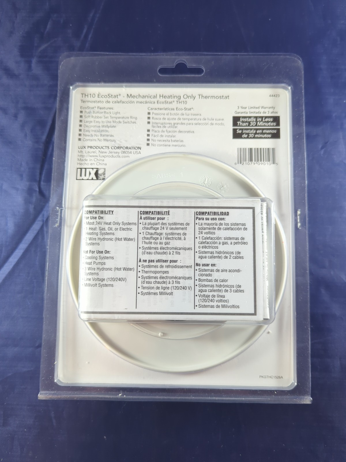 Ecostat Non-Programmable Easy Temp Heat Only Mechanical Thermostat