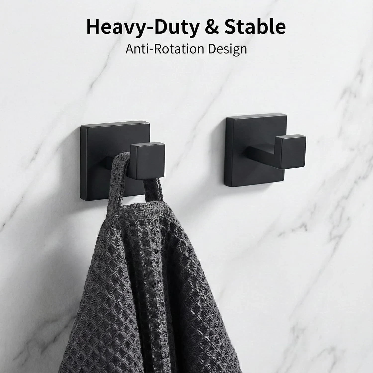 Matte Black 4-Piece Complete Bathroom Accessory Set Towel Bar & Hardware Kit