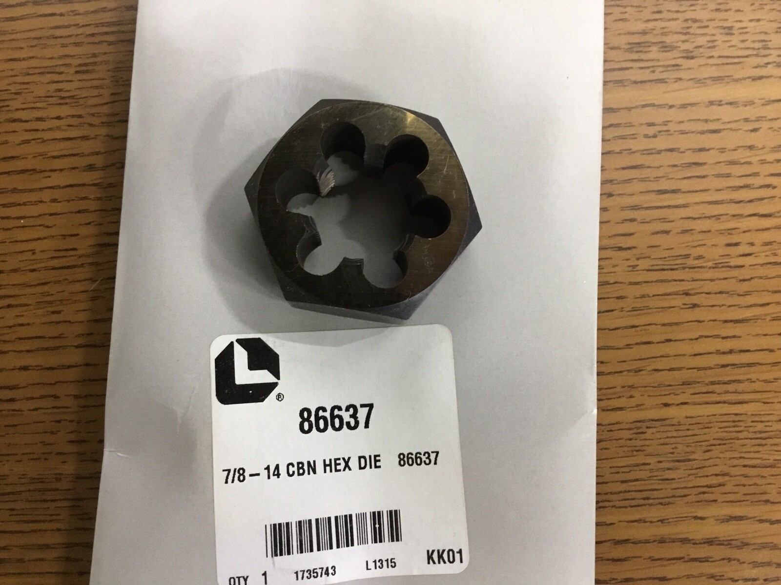 Threading Die 7/8-14 Hex Die Brand New 86637