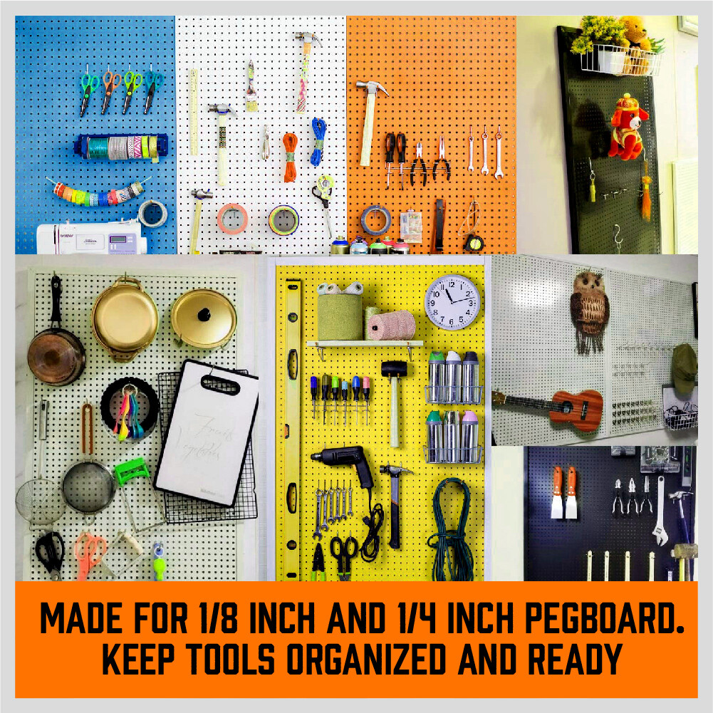 127-Pc Pegboard Hooks Set Assortment with 3 Baskets Organizing 4 Small Pegboard