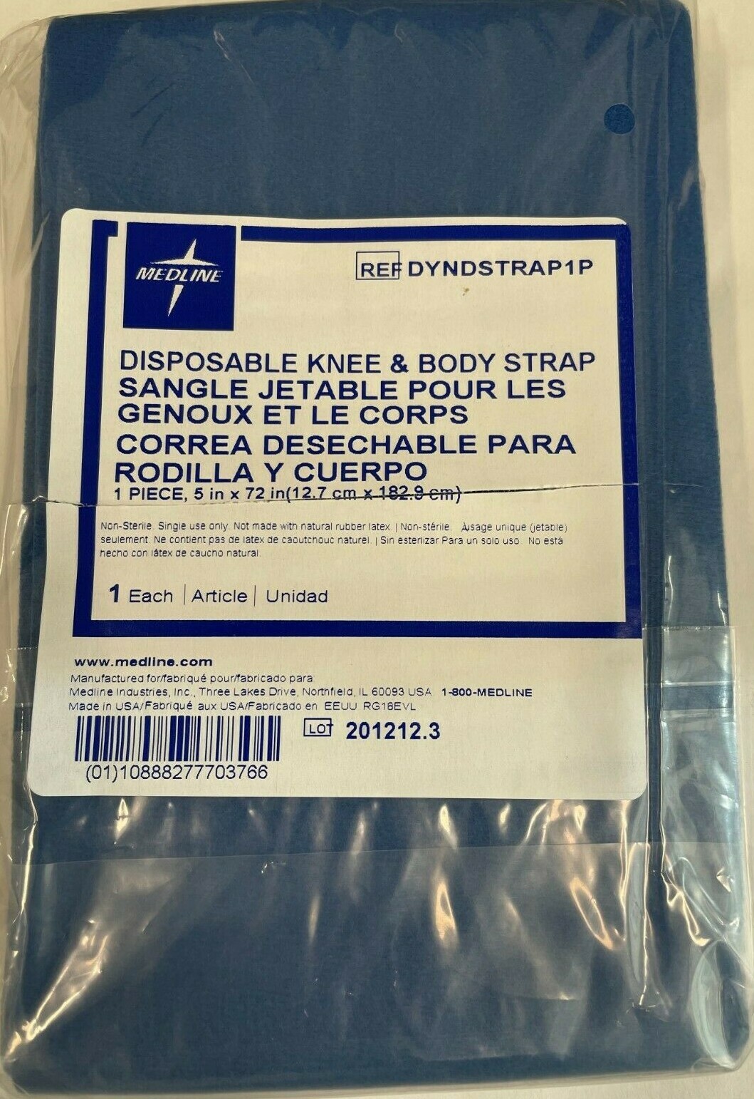 *1-Pack* Medline Disposable Knee And Body Positioning Strap DYNDSTRAP1P