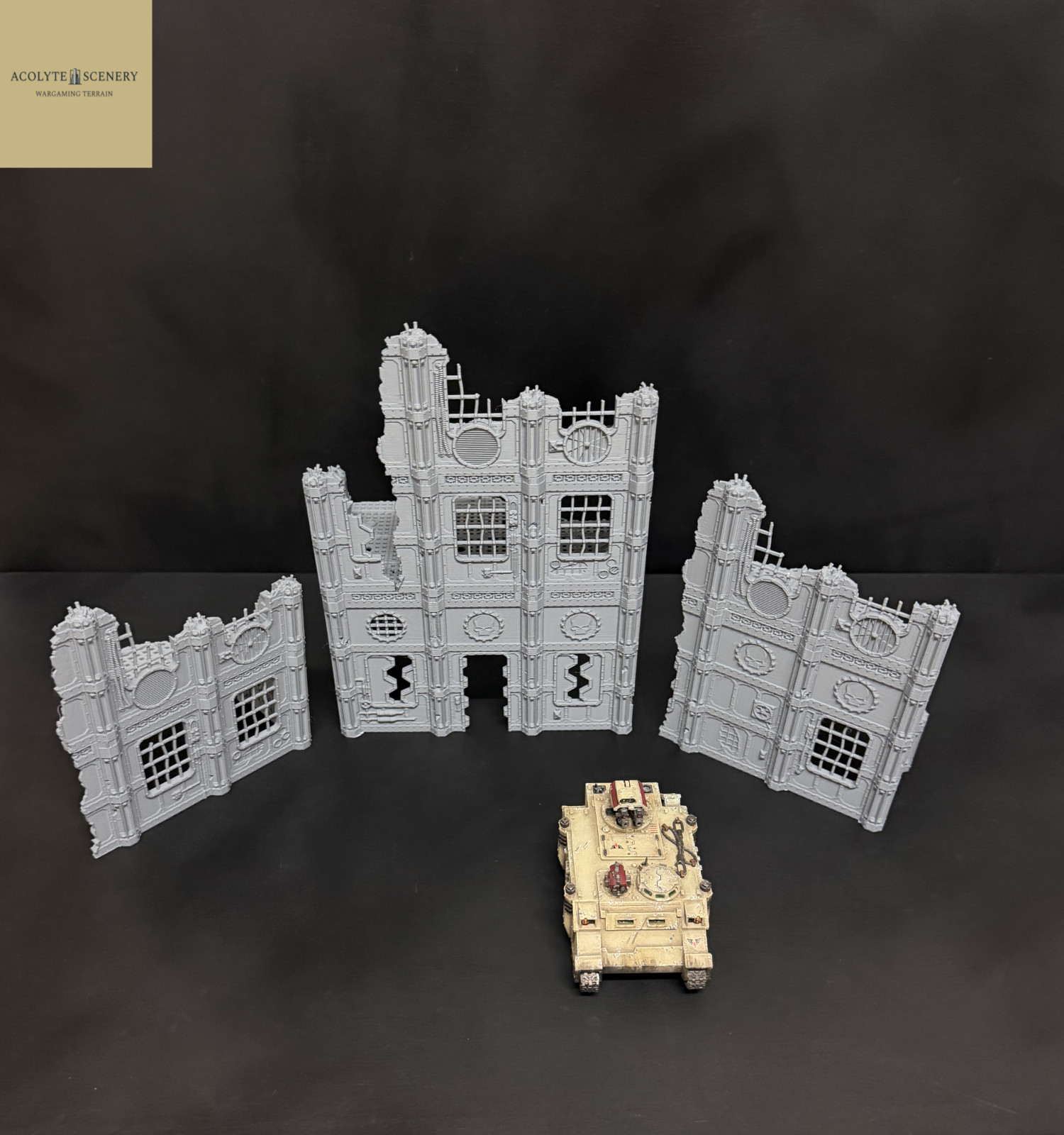 Grimdark Terrain 3 Ruin Bundle Easy-Build compatible with Warhammer 40k