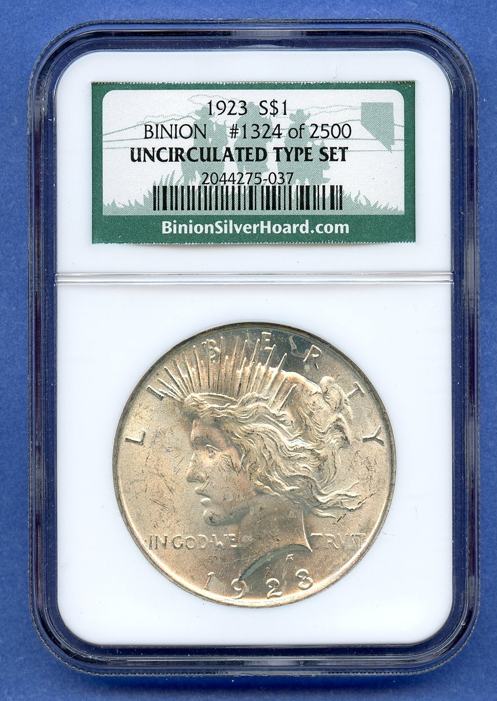 1923 P NGC Peace Silver Dollar $1 US Mint Coin Uncirculated Type Set Binion