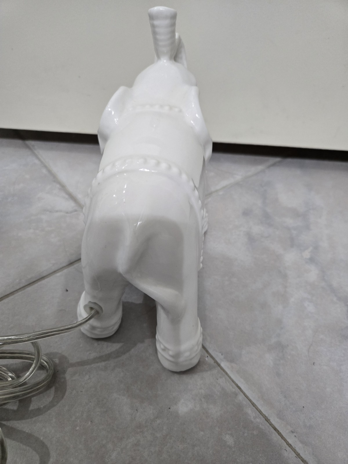 White Ceramic Elephant Night Light Tested Works