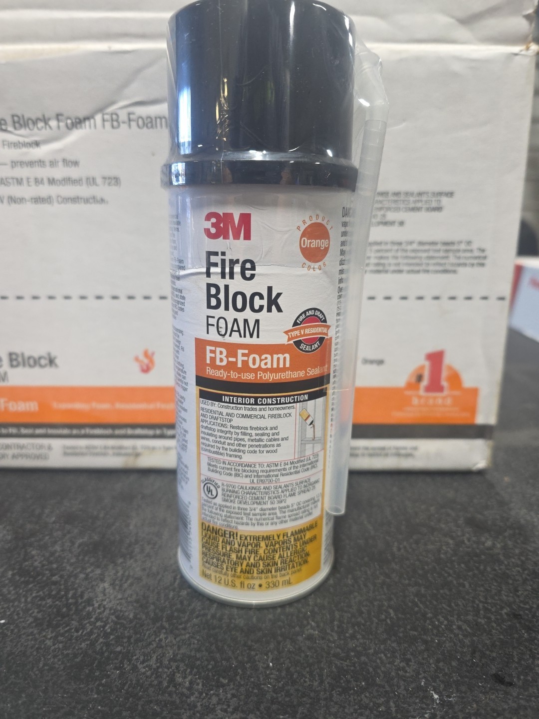 3M Fire Stop Block Spray Foam 12 Fl Oz Orange FB Polyurethane Sealant One Can