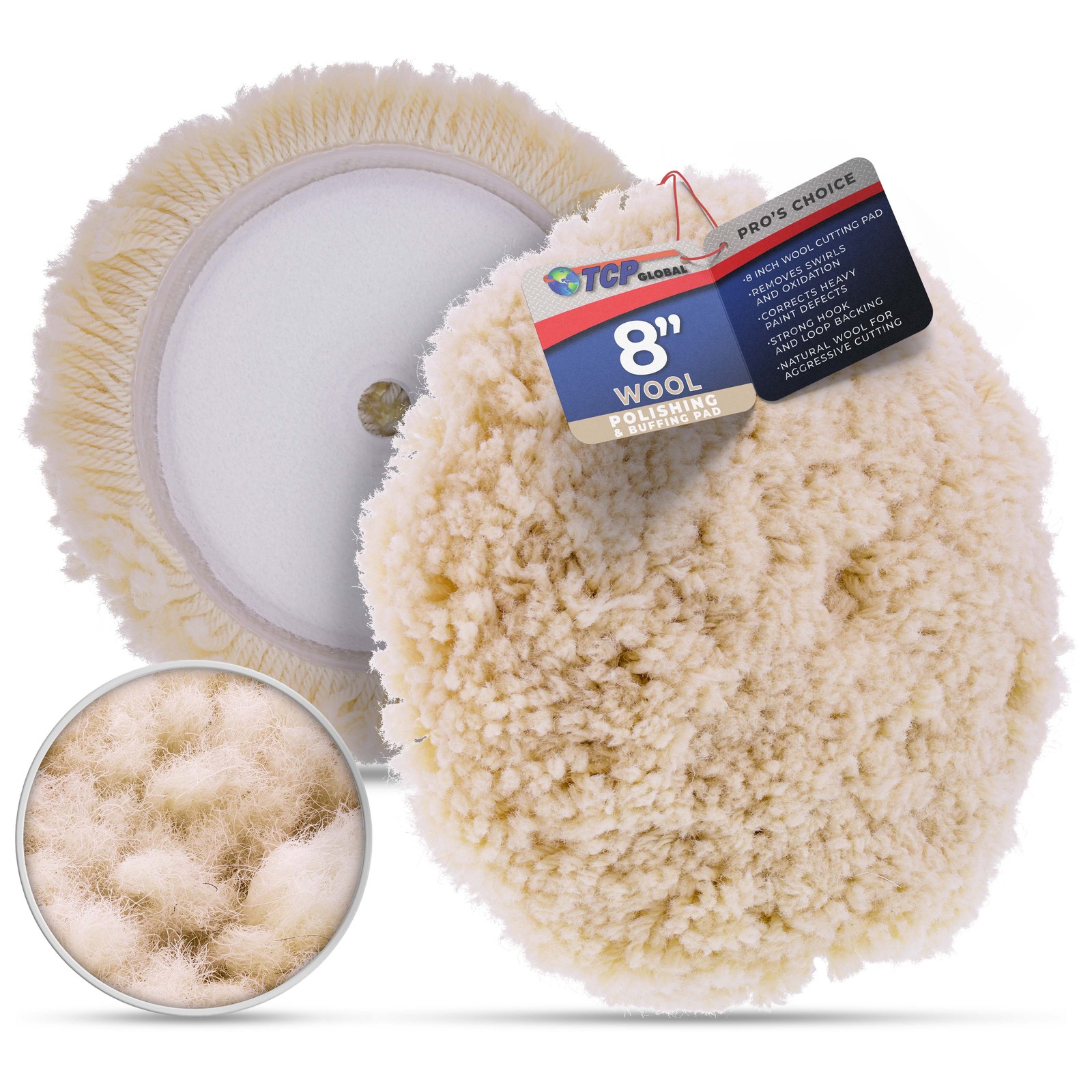 8" WOOL BUFFING PAD Detailing Polishing Polisher Buffer
