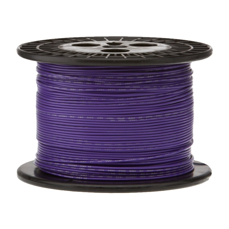 22 AWG Stranded Topcoat Hook Up Wire, Violet, 250 ft, 0.062" Dia, UL1007, 300V