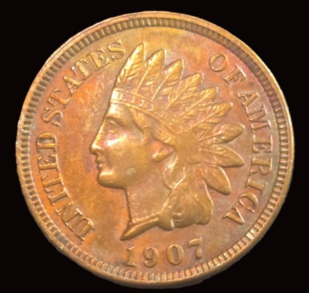 1907 Indian Head Cent - Monster Toned Beauty - FREE SHIPPING