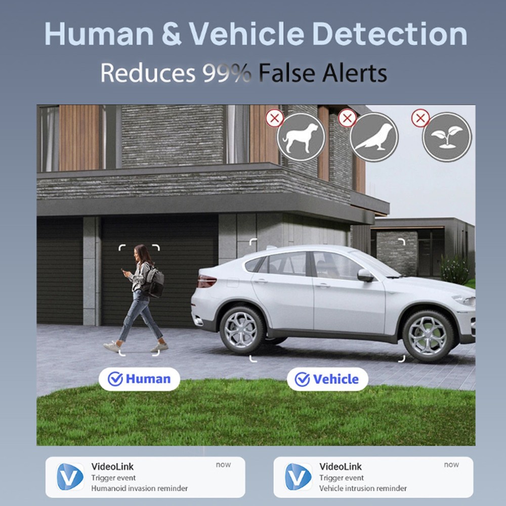 Vikylin 4K 8MP PoE Full Color Night Vision IP Camera Outdoor Metal 2 way Audio