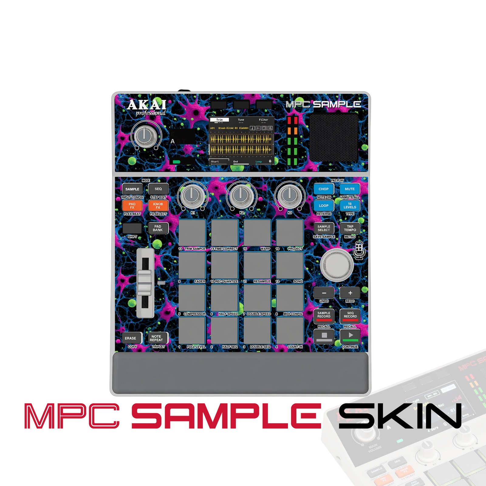 Akai MPC Sample Skin / Neon Neural Pulse