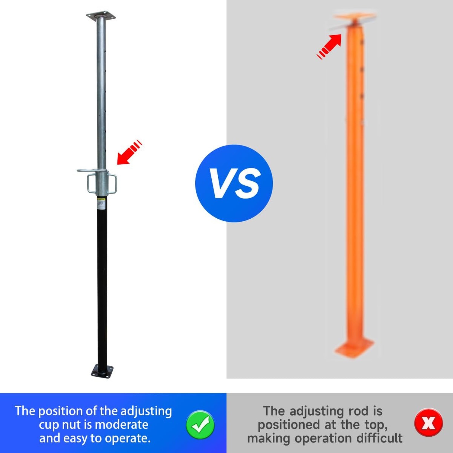 2 Pack House Floor Jack,Adjustable Support Beam Basement Jack, 55"-94" Height...