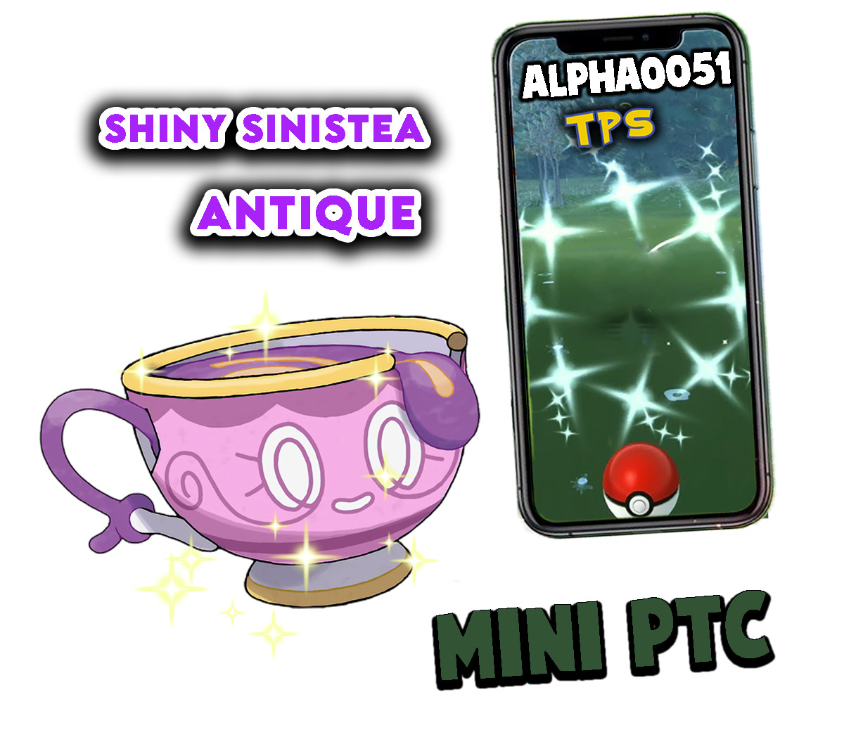 Pokemon Shiny Sinistea Antique Form Mini P T C 80k Fast Delivery