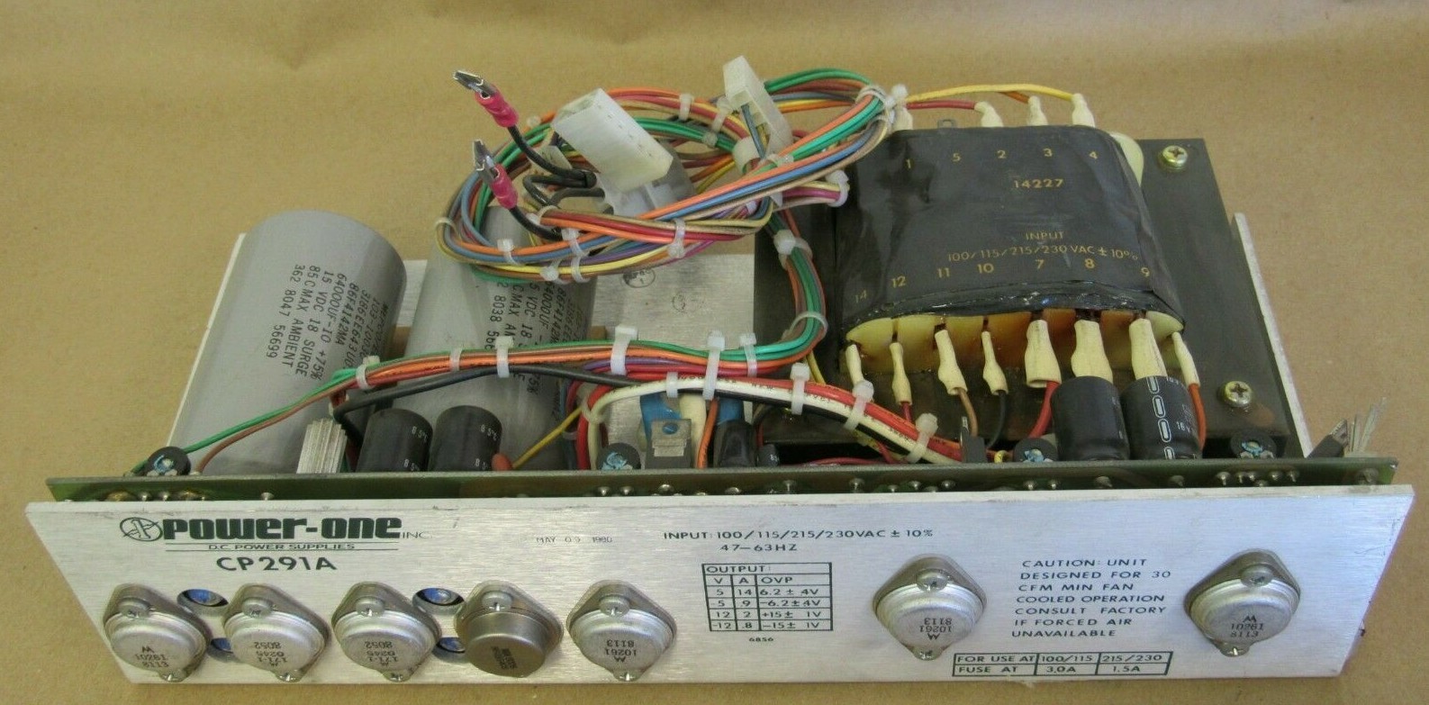 POWER-ONE DC POWER SUPPLY CP291A, ITEM A